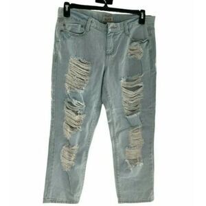 Mudd Junior Girls Blue Cotton 5 Pockets Light Wash Denim Straight Leg Jean Sz 11